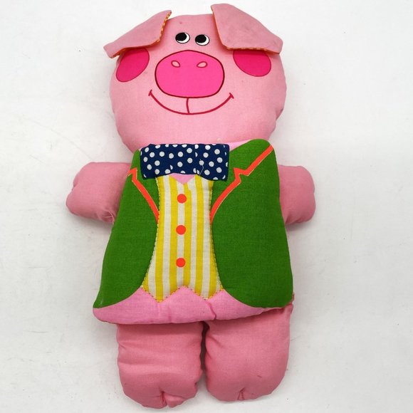 Vtg 1974 Playskool Soft Three Little Pigs Pink Hug a Book Doll-NWOT-Original Box - Picture 6 of 9